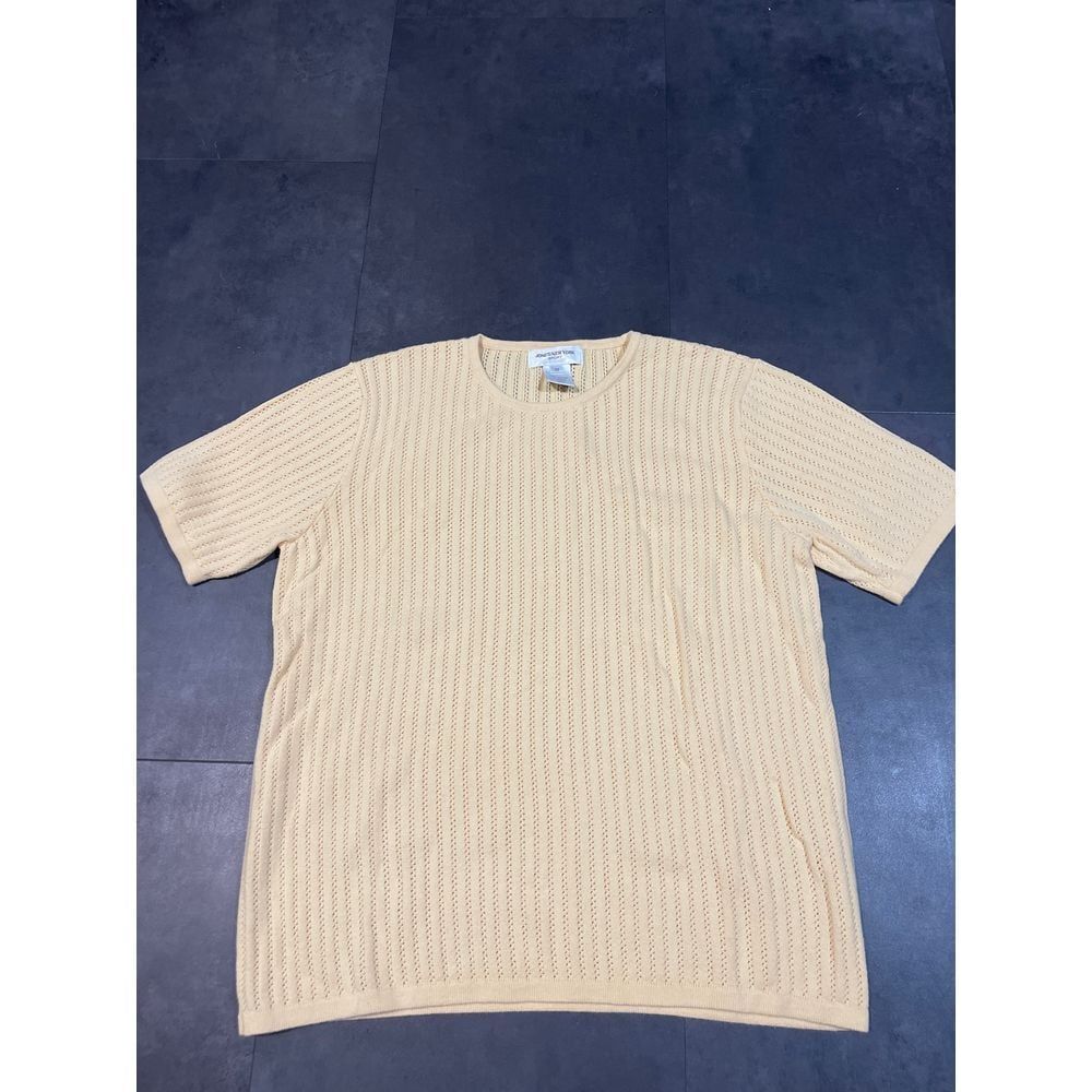 Jones New‎ York Beige Ribbed Short Sleeve Sweater - Size M B-117
